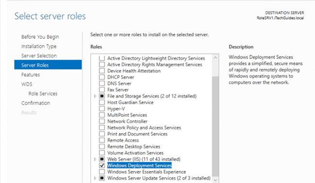Cài đặt vai trò Dịch vụ Triển khai Windows (WDS Server 2016).