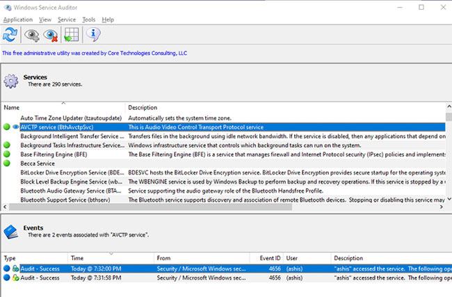 Thiết lập Windows Service Auditor