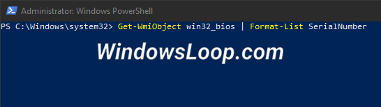 Lệnh tìm số sê-ri trong PowerShell