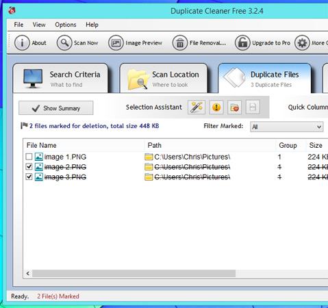 Giao diện của Duplicate Cleaner Free 3.2.4