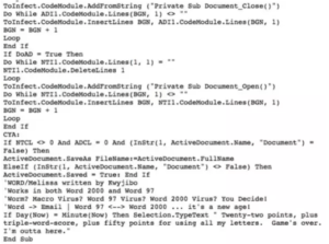 Đây là một đoạn mã của Melissa - một loại virus máy tính lây lan qua email khét tiếng vào năm 1999.
