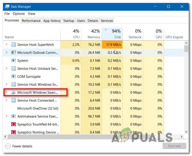 Tìm quy trình tìm kiếm của Microsoft Windows