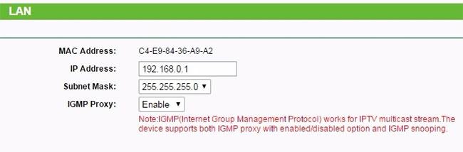 LAN IP (địa chỉ IP LAN)