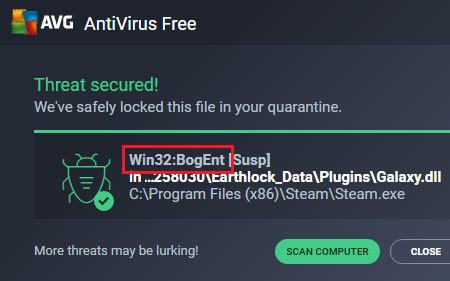 Một số phần mềm Win32 báo cáo: BogEnt là vi rút