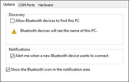 Tùy chọn Bluetooth nâng cao trong Windows 10