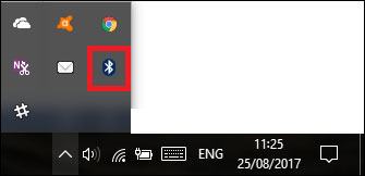 Biểu tượng trên khay hệ thống cho biết rằng Bluetooth đã được kích hoạt