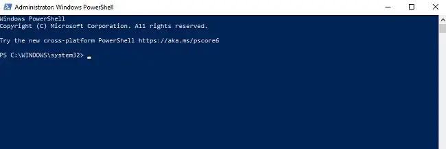 Mở PowerShell với tư cách quản trị viên