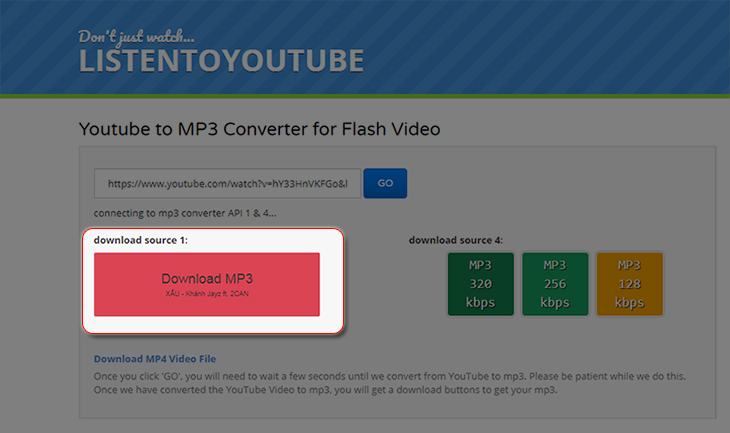 Tải xuống các tệp MP3 trên Youtube
