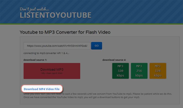 Tải xuống các tệp MP3 trên Youtube