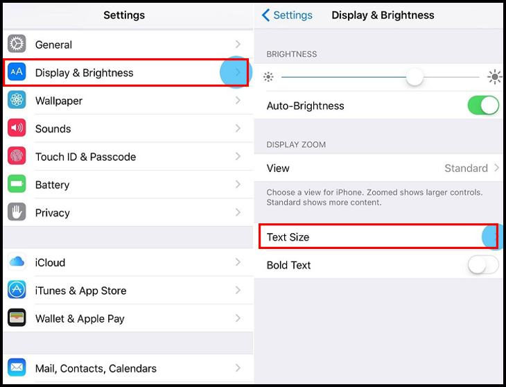 Điều chỉnh kích thước văn bản trên iPhone