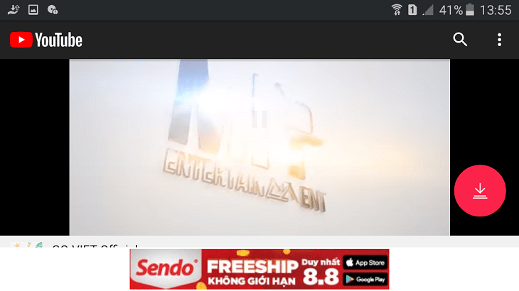 Nhấp vào mũi tên màu đỏ để tải video xuống