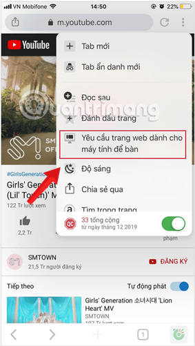 Nhấn vào nút