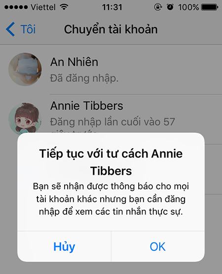 Cách đăng nhập nhiều tài khoản Facebook Messenger trên điện thoại