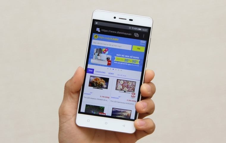 Gionee F103 có giao diện trình duyệt web khá đẹp mắt