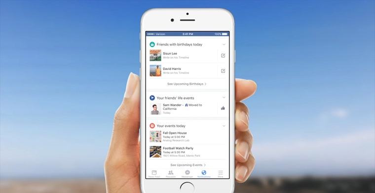 Thông báo thẻ mới trên Facebook