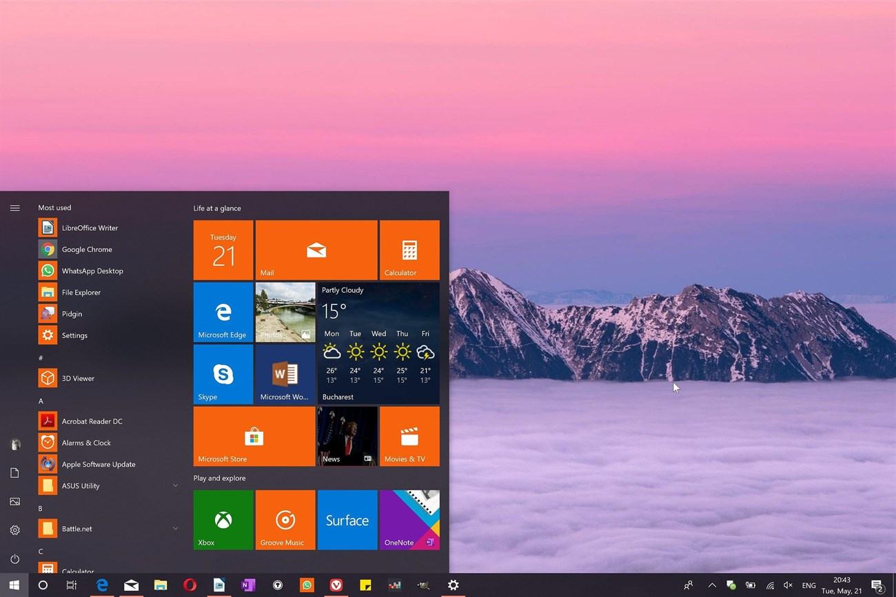 Giao diện phiên bản cập nhật Windows 10 mới