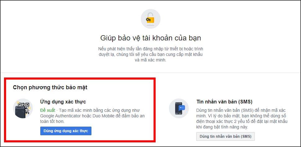 Nhấn vào nút Sử dụng Authenticator và làm theo hướng dẫn. 