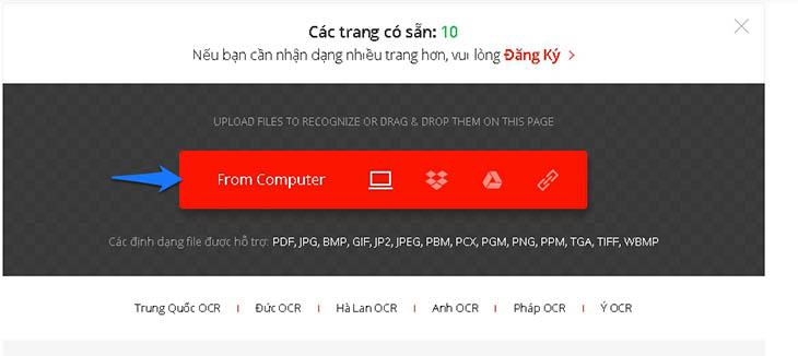 Cách chuyển đổi tệp đã quét trên trang web - Bước 1
