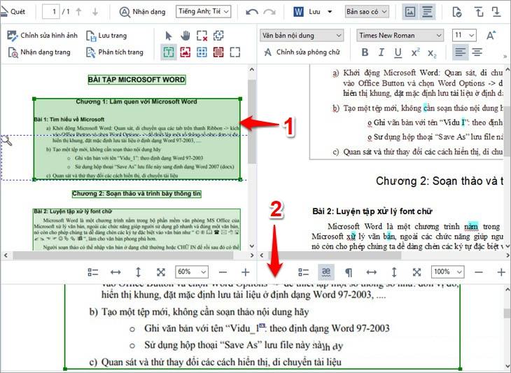 Gửi và sửa lỗi trong tệp được quét trong giao diện trình chỉnh sửa ABBYY FineReader OCR - Bước 2