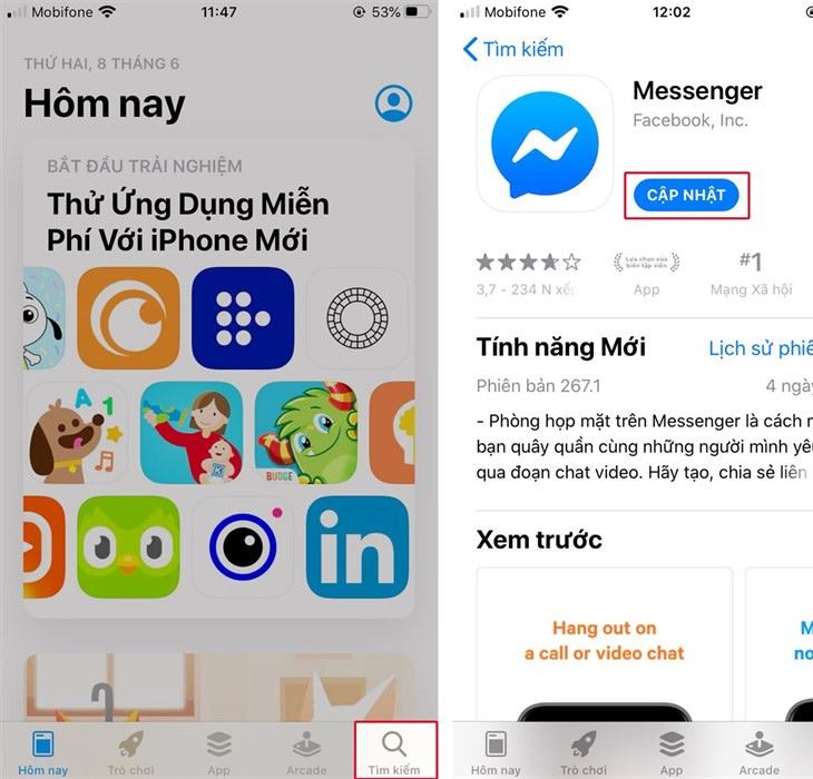 Cập nhật ứng dụng mới nhất