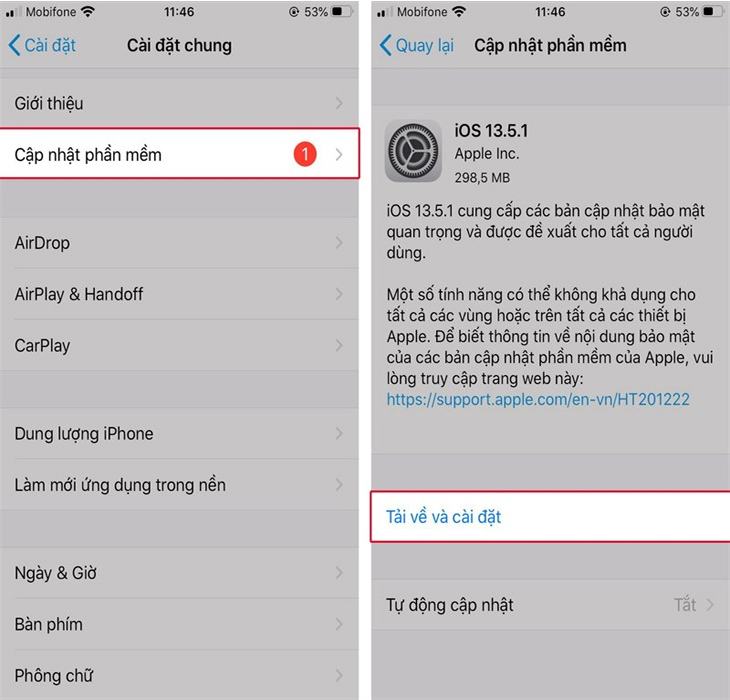 Cập nhật iOS lên phiên bản mới