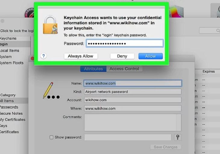 Nhập mật khẩu máy tính của bạn 