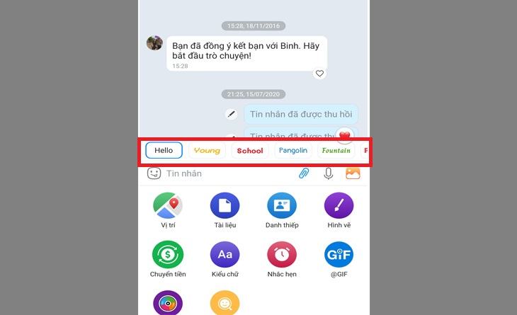 Bước 3: Chọn một phông chữ phù hợp và nhập tin nhắn của bạn.