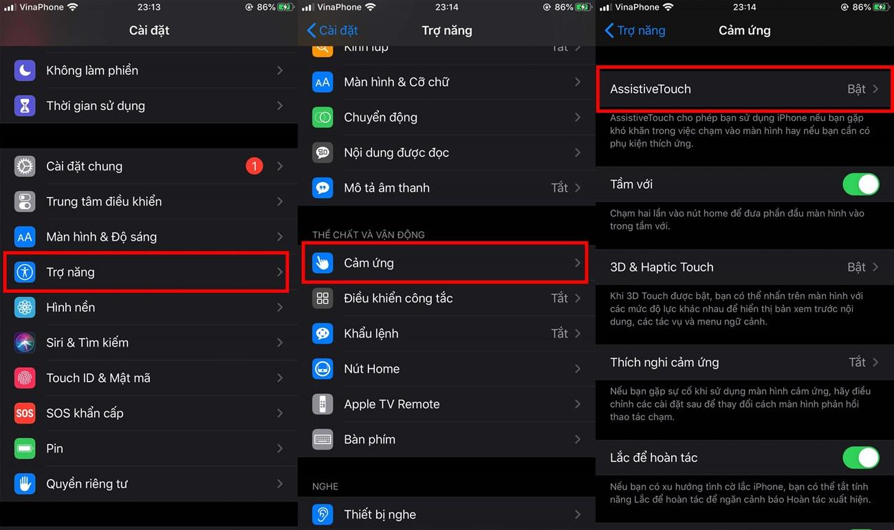 Sử dụng AssistiveTouch