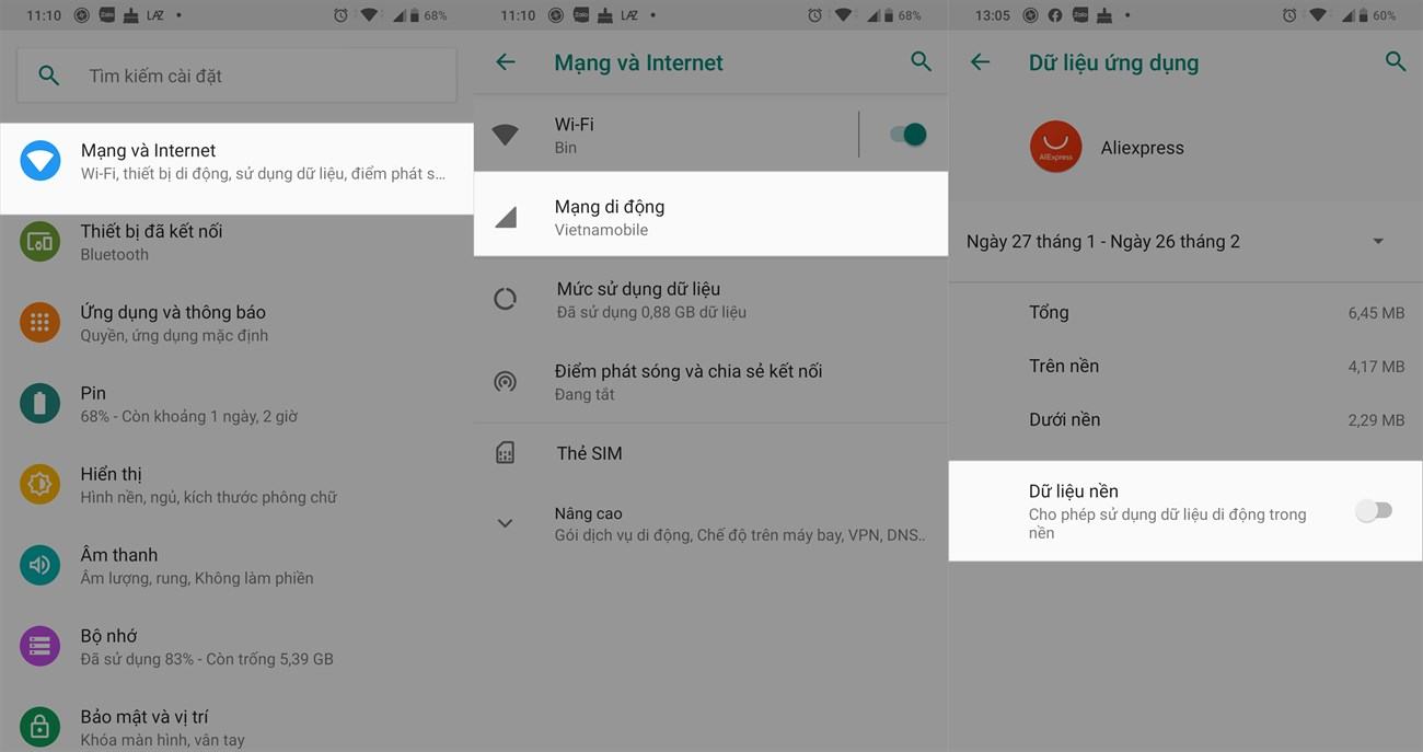 Cập nhật và tắt ứng dụng trên Android