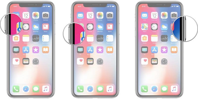 Khởi động lại iPhone X.