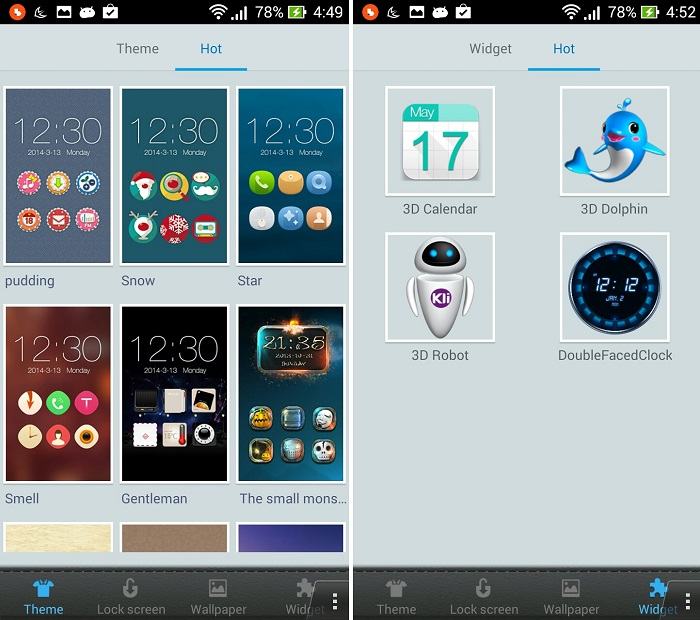 Một số chủ đề và tiện ích từ Buzz Launcher
