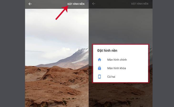 Thay đổi hình nền bằng cách sử dụng hình nền google