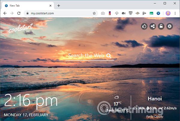 Giao diện tab mới 