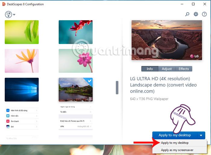 Đặt video làm hình nền Windows 10