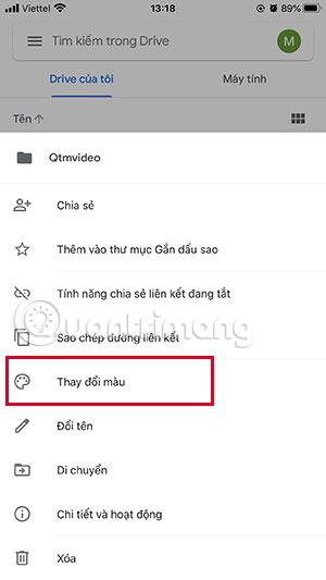 Thay đổi màu của thư mục Google Drive