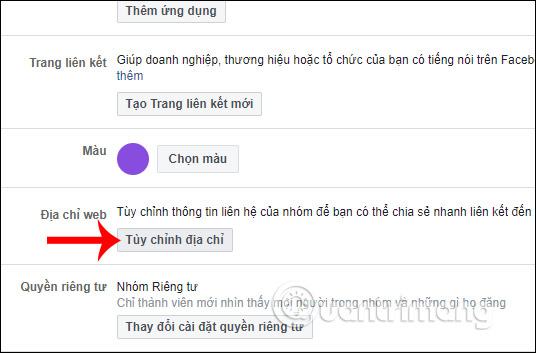Điều chỉnh địa chỉ nhóm 