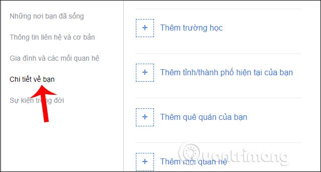 Thông tin chi tiết về bạn 