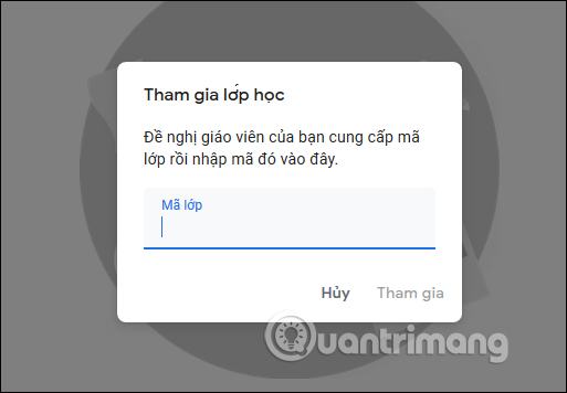 Sinh viên nhập mã tham gia 