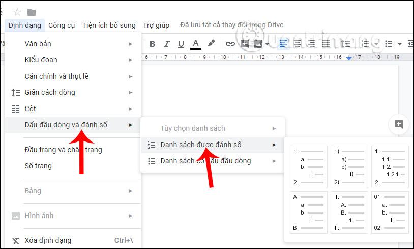 Chọn một loại danh sách 