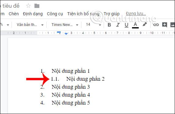 Liệt kê cấp độ 2 