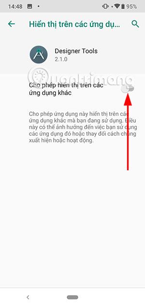 Cho phép Công cụ thiết kế hiển thị với các ứng dụng khác