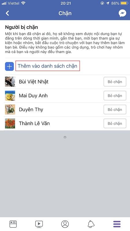Chặn Facebook bằng điện thoại - Bước 3
