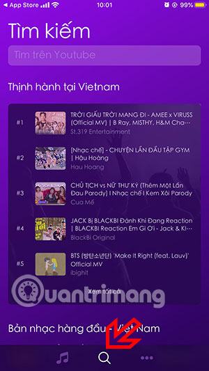 Giao diện ứng dụng Music Pro