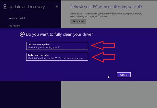 Hướng dẫn Đặt lại Windows 8.1 - Bước 3