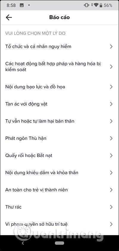 Lý do cho nhận xét báo cáo