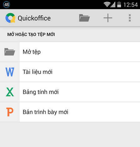 Giao diện văn phòng nhanh