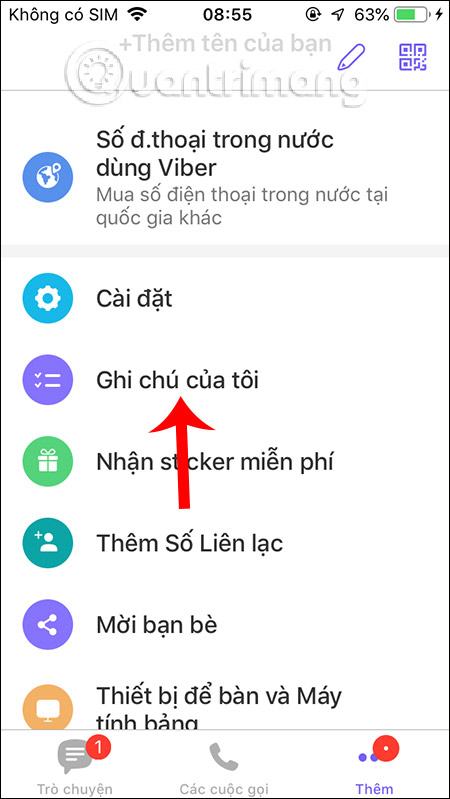 Mở ghi chú