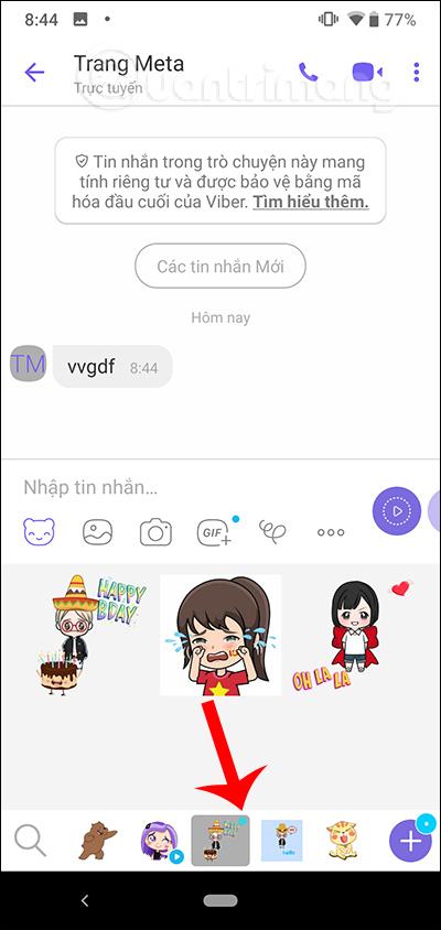Hiển thị hình dán tự tạo