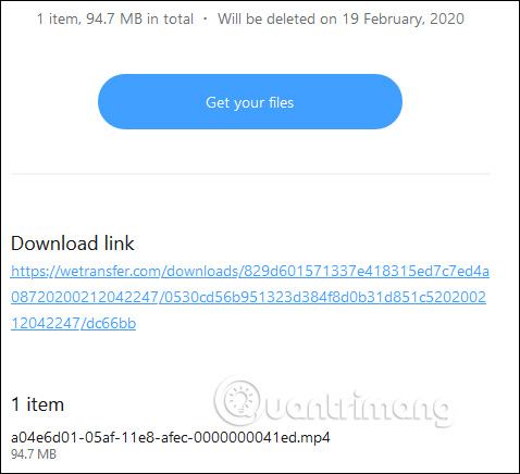 Mail nhận được tệp 