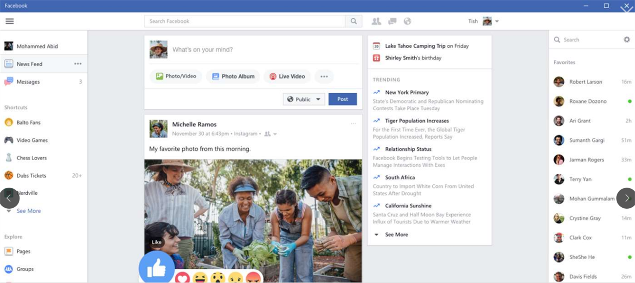Ứng dụng Facebook trong Microsoft Store
